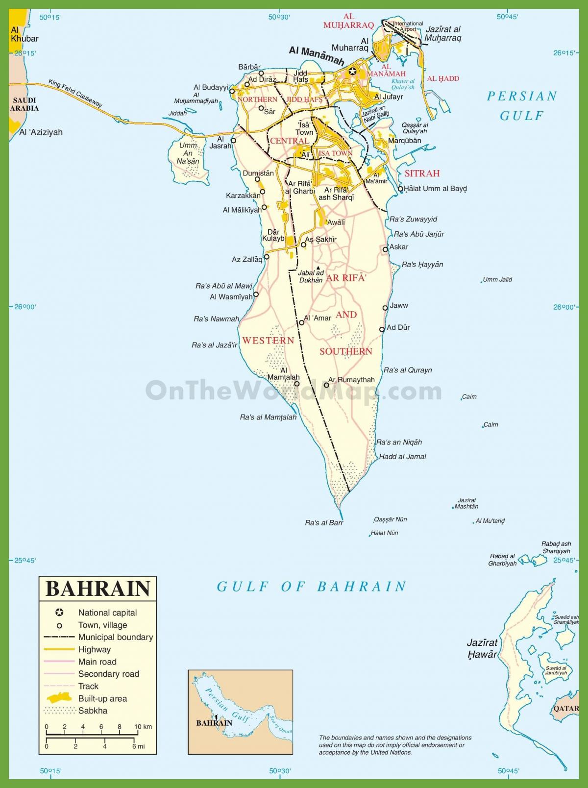 Bahrain byer kart