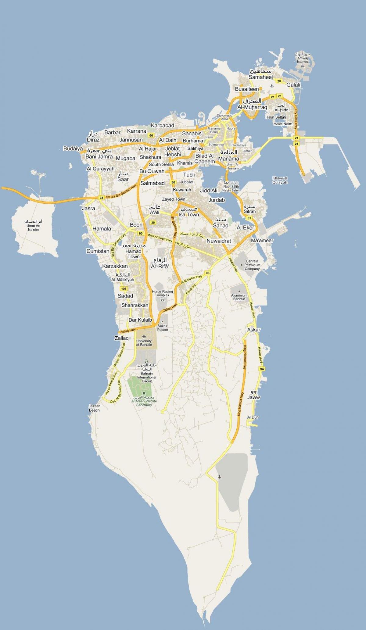 kart over gaten kart over Bahrain