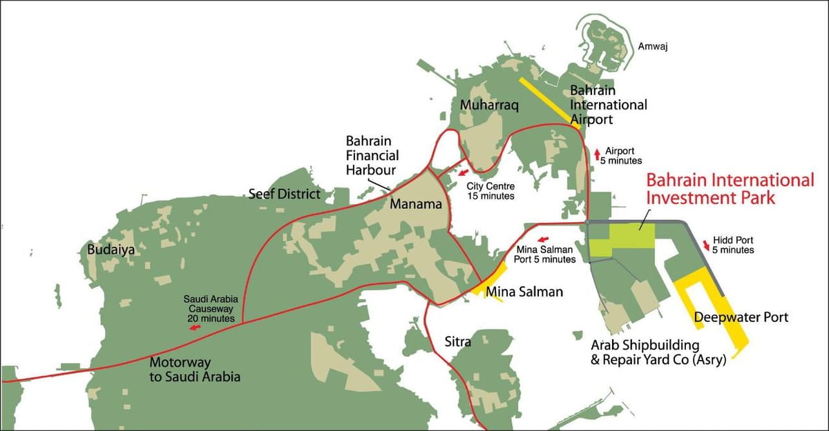 kart av Bahrain 2030