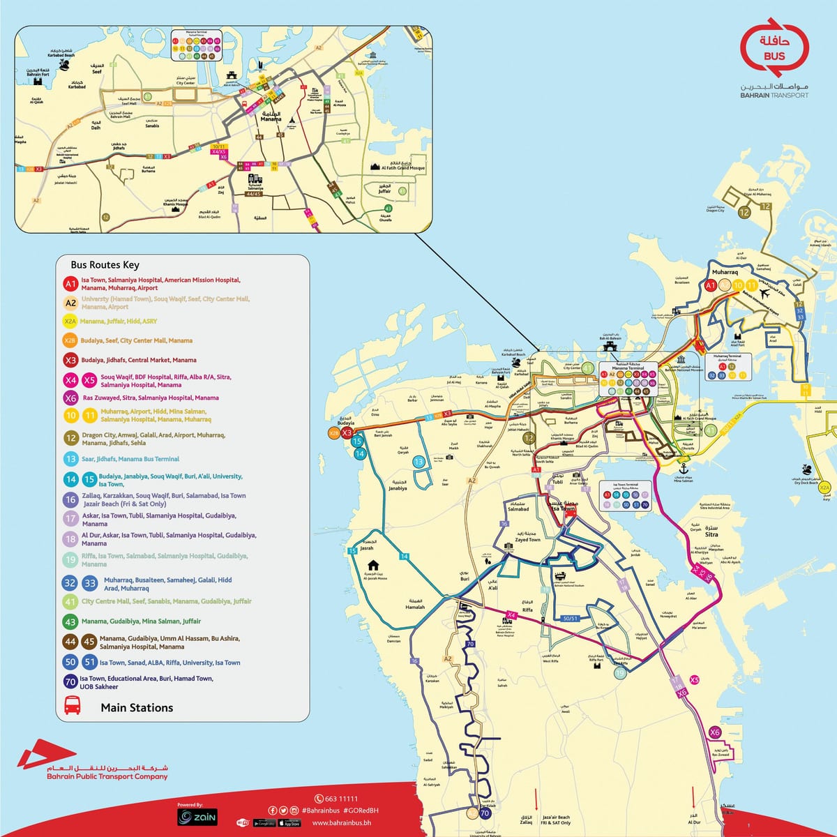 kart av Bahrain buss