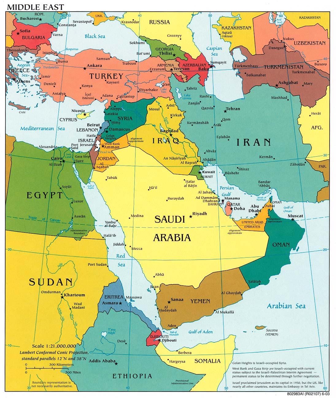 Bahrain på midtøsten kart