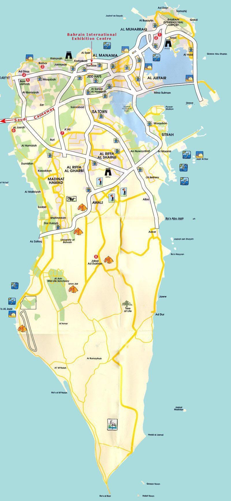 kart av Bahrain souk