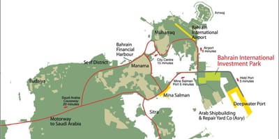 Kart av Bahrain 2030