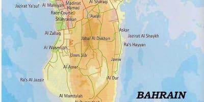 Bahrain kart med stedene