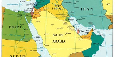 Bahrain på midtøsten kart