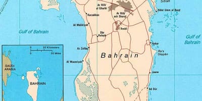 Kart av Bahrain road map locator